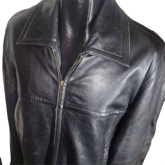 Danier Mens Black Leather Jacket M - Picture 5 of 8